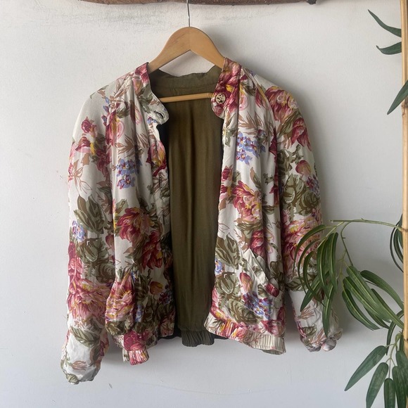 Jackets & Blazers - Vintage Floral Reversible Soft Bomber Jacket